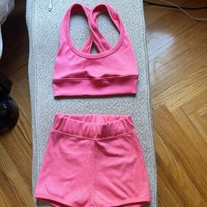 Zara Pink Women's Shorts and Top Set